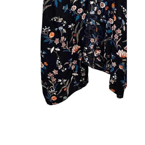 Torrid Floral Maxi Kimono Cardigan Black Size 3/4 Boho Fall Hippie Festival Cute - Picture 7 of 12
